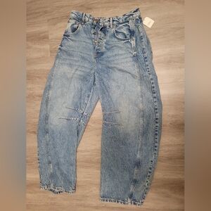 We The Free Good Luck Mid-Rise Barrel Jeans NWT